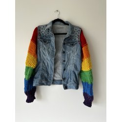 Upcycled denimjakke "Pride &#127987;&#65039;&zwj;&#127752;"