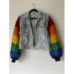 Upcycled denimjakke "Pride &#127987;&#65039;&zwj;&#127752;"