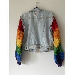 Upcycled denimjakke "Pride &#127987;&#65039;&zwj;&#127752;"
